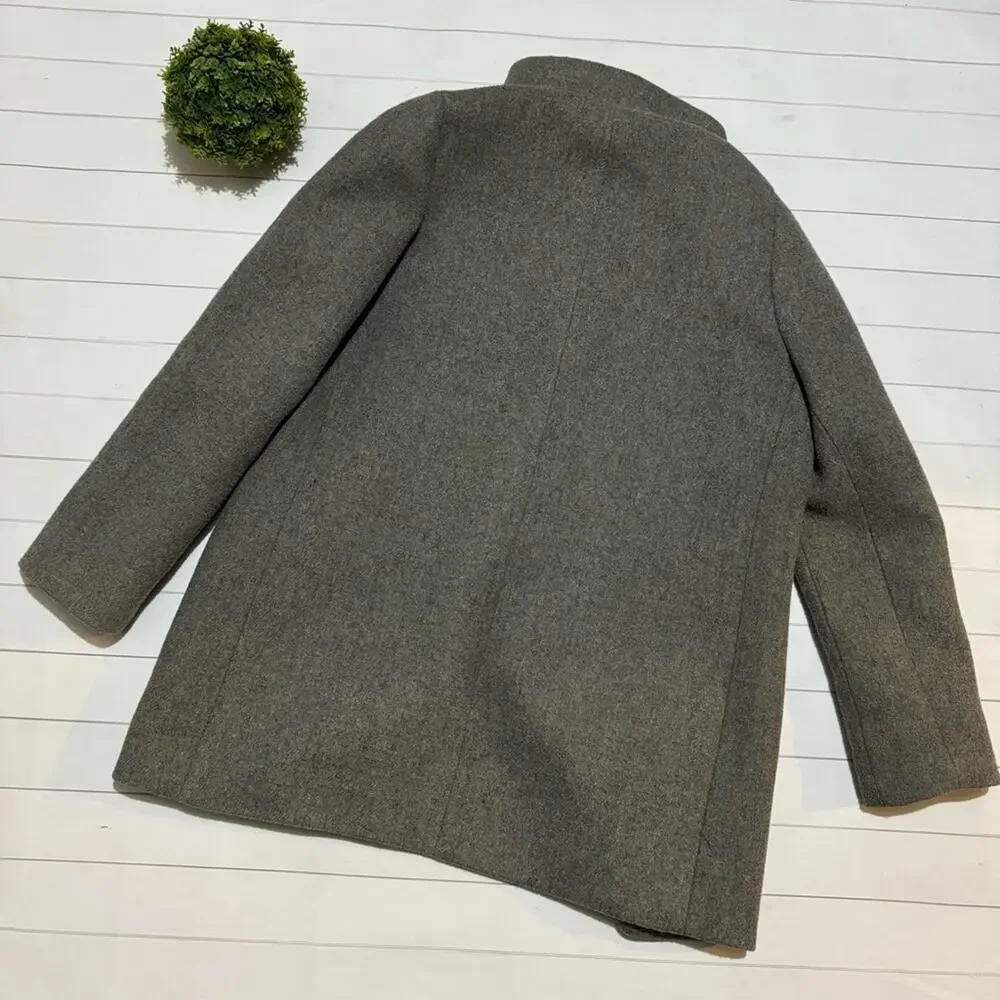 J Crew Mercantile‎ Light Gray Wool Blend City J6140 Pea Coat Women’s Size 8 - Picture 7 of 9